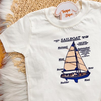 Conj. Camiseta Sailboat e Bermuda em Linho - Off White e Areia